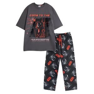 Star Wars Mens Darth Vader Short-Sleeved Long Pyjama Set / Black